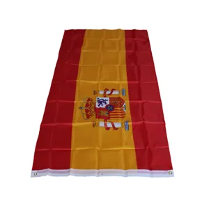 Drapeau espagnol 90x150cm en polyester, bannière nationale aux couleurs vives avec œillets.