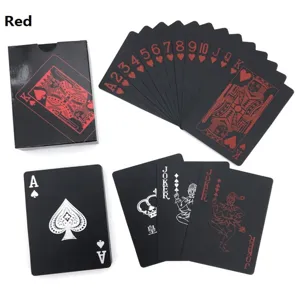Waterdichte zwarte plastic speelkaarten set, duurzame PVC pokerkaarten voor goocheltrucs.