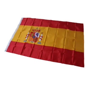 Drapeau espagnol 90x150 cm en polyester drapeau national avec œillets pour décoration.