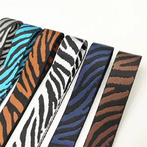 Zebra pattern replacement bag strap, adjustable single shoulder crossbody long strap detail.