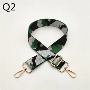 Camouflage replacement bag strap with adjustable gold metal hardware for women crossbody use