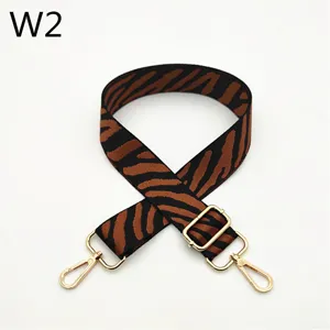 Replacement bag strap with zebra print design, adjustable length and golden hardware for women.