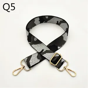 Adjustable camo bag strap replacement with gold metal hardware for women shoulder crossbody bags.