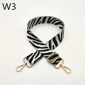 Zebra print replacement bag strap with adjustable gold hardware for crossbody shoulder bags