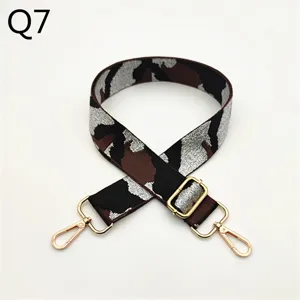 Camouflage adjustable replacement shoulder strap for crossbody bags with gold hardware.