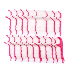 Wholesale 25pcs plastic dental floss picks pack, portable oral care teeth cleaning sticks tool.