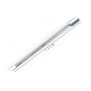 Detail de repousse cuticules en acier inoxydable, outil de manucure professionnel double face 13cm