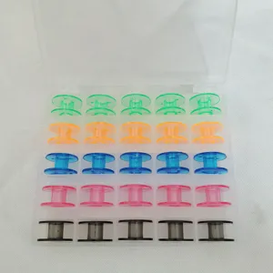 Caja de Almacenamiento de Bobinas de Plástico Transparente Con Bobinas de Máquina de Coser Coloridas Kit de Costura Doméstico Multiusos
