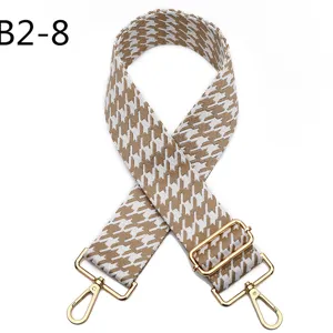 Houndstooth replacement bag strap with gold hardware adjustable crossbody strap accessory