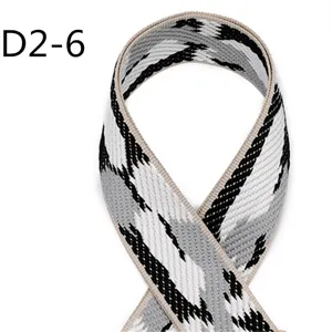 5cm wide jacquard webbing strap black grey geometric pattern for clothing and luggage belt use