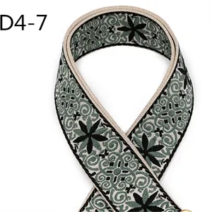 Ethnic jacquard webbing strap detail, 5cm wide cotton polyester fabric ribbon for bags DIY.