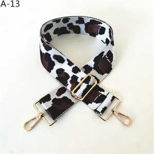 Correa de bolsa ajustable con estampado de leopardo, accesorio ancho para bandolera.