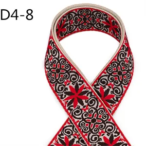 Ethnic style jacquard webbing strap for bag garment DIY crafting multi-color 5cm wide 1pc