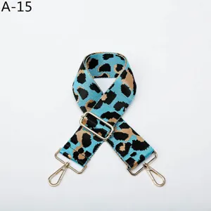 Correa de bolsos de repuesto con estampado de leopardo azul, hebilla metalica ajustable, accesorio.