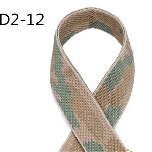 Detailed close-up of 5cm wide camouflage jacquard webbing strap, showing fine woven texture.