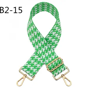Green white houndstooth bag strap replacement adjustable cross body strap accessories