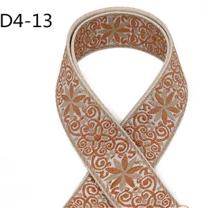 Ethnic style jacquard webbing 5cm cotton polyester strap for DIY sewing apparel decor.