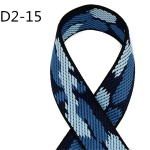 5cm Blue Camouflage Jacquard Webbing Strap Detail for Luggage Clothing DIY Sewing Projects