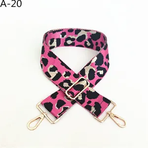 Moderna correa de repuesto para bolso con estampado de leopardo rosa ajustable