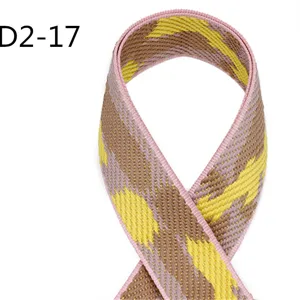 5cm wide jacquard webbing strap pink brown camouflage strap for bags and garments DIY craft