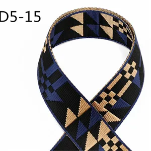 Ethnic jacquard webbing strap 5cm, polyester cotton feel geometric design sewing craft diy.