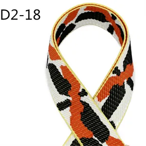 5cm wide jacquard webbing strap camouflage black white orange fashion bag clothing accessory