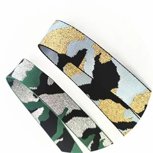 Jacquard camouflage bag strap replacement, durable woven textile strap, comfortable wide design.