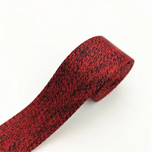Nastro jacquard rosso e nero da 3.8cm di larghezza, materiale resistente per borse.