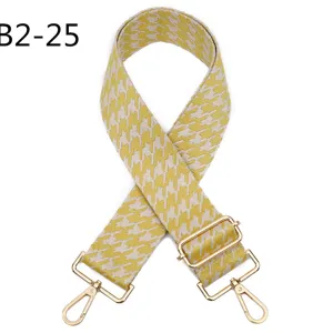 Yellow houndstooth bag strap replacement, adjustable shoulder crossbody strap accessories.