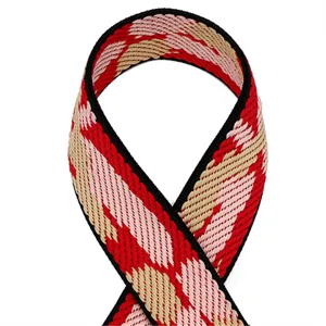 5cm wide colorful jacquard webbing strap for stylish bags and garments with unique pattern.