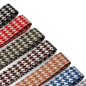Yfasmatiki tainia jacquard houndstooth 5cm polychromi zoni gia tsantes kai roucha