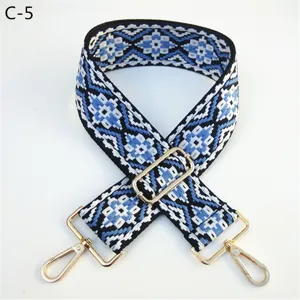 Ethnic jacquard replacement bag strap adjustable crossbody shoulder strap for women handbags