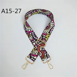 Sangle de sac large a motif colore style ethnique accessoire de remplacement reglable.