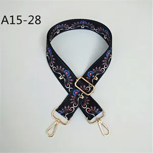 Style Ethnique Motif Coloré Large Sangle de Sac Bandoulière Réglable pour Femmes