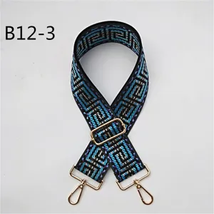 Adjustable wide replacement shoulder strap for women bags ethnic jacquard cross body belt