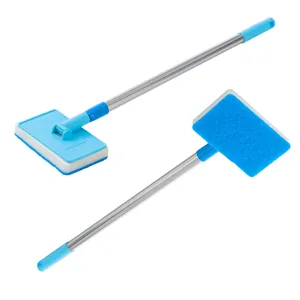 Long Handle Fish Tank Cleaning Brush Aquarium Glass Cleaner With Adjustable Telescopic Rod And Sponge Head