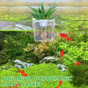 Clear acrylic aquarium hydroponic plant basket wall hanging plant holder cup for fish tank