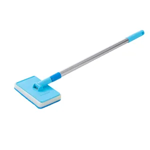 Long handle fish tank cleaning brush with sponge head for aquarium glass and algae removal.