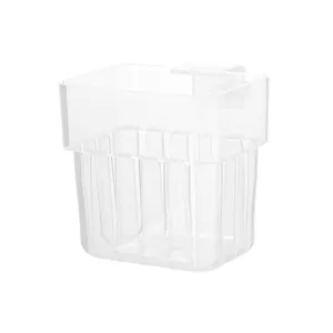 Transparent aquarium hanging plant cup detail view for hydroponic green decoration setup.
