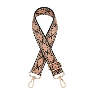 Ethnic woven replacement bag strap adjustable shoulder strap for crossbody purses and bags