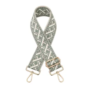 Courroie de sac de remplacement en jacquard tissé avec boucle réglable dorée pour sacs.