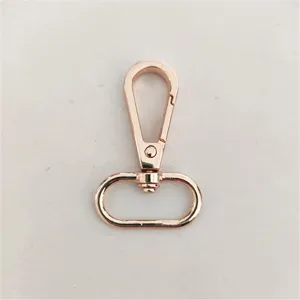 Mosquetón de metal en oro rosa gancho giratorio a presión para bolsos accesorios
