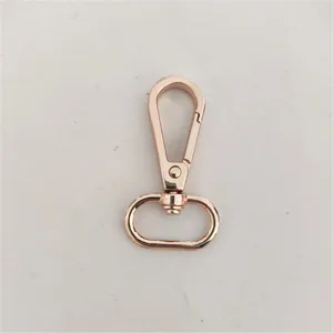 Roségold Metall Karabinerhaken Drehbar Schnalle Zubehör für Handtaschen und Schlüsselanhänger.