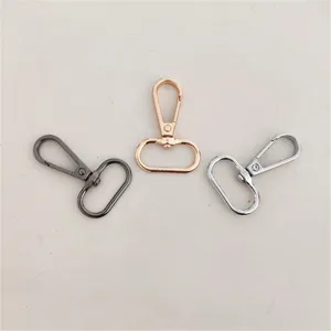 Mosquetones giratorios de aleación de zinc, detalles de herrajes para bolsos de 1 pulgada en oro rosa.