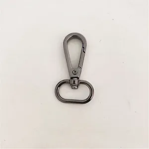 Zinklegierung Drehbarer Karabinerhaken für Taschen und Schlüsselanhänger, schwarz.