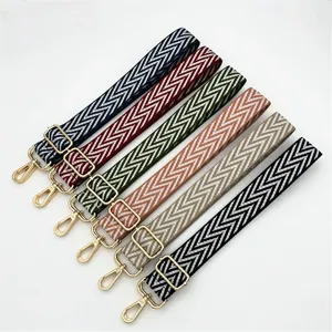 Wholesale ethnic jacquard bag shoulder strap adjustable replacement crossbody strap accessories.