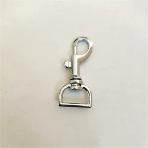 Moschettone girevole in metallo argentato per borse, portachiavi e accessori fai da te.