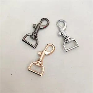 Set di moschettoni girevoli in metallo, ganci chiusure resistenti per borse e portachiavi.
