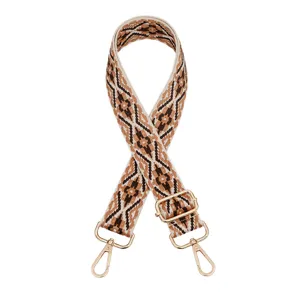 Ethnic style woven bag strap replacement adjustable crossbody shoulder strap for women purses