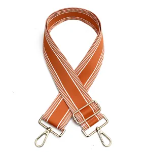 Correa de repuesto ancha para bolso con hebillas metálicas ajustables, cómoda bandolera naranja.